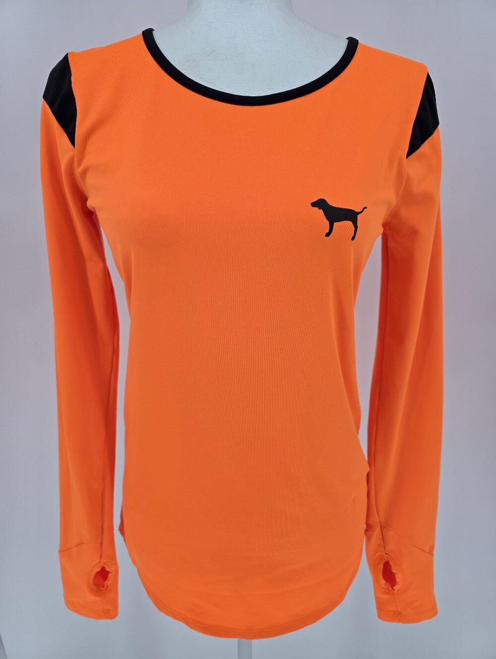 PINK Victoria's Secret Ultimate Neon Orange‎ Thumbhole Top M